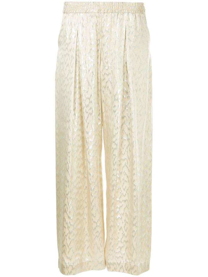 Layeur Patterned Wide Leg Trousers - Metallic