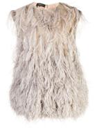Rochas Feather Embellished Blouse - Grey