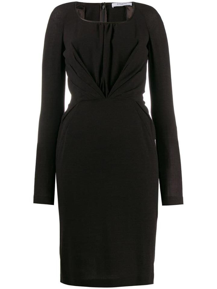 Givenchy Pre-owned 2000's Draped Midi Dress - Brown