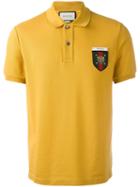 Gucci Web Crest Polo Shirt, Men's, Size: Small, Yellow/orange, Cotton/spandex/elastane