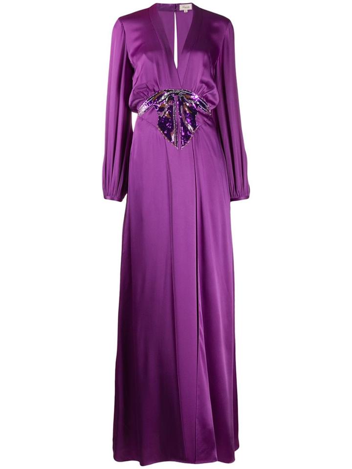 Temperley London Sequin Bow Detail Dress - Purple