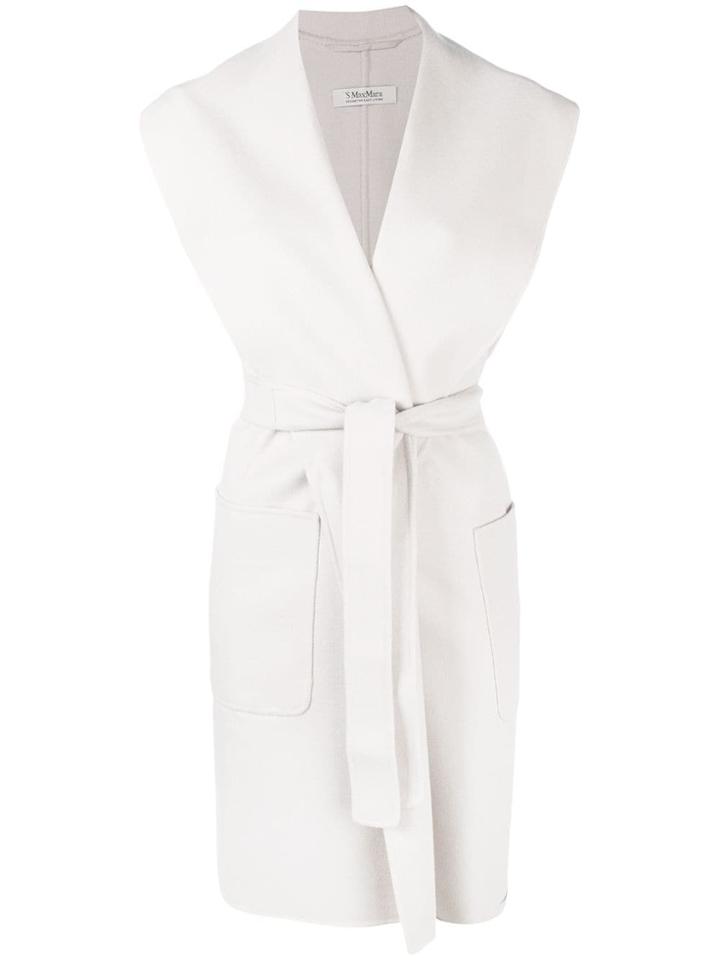's Max Mara Belted Sleeveless Vest - Neutrals