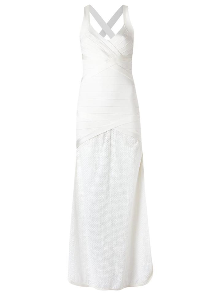 Andrea Bogosian V Neck Knit Dress, Women's, Size: P, White, Viscose/polyamide