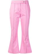 Msgm Cropped Flare Trousers - Pink & Purple
