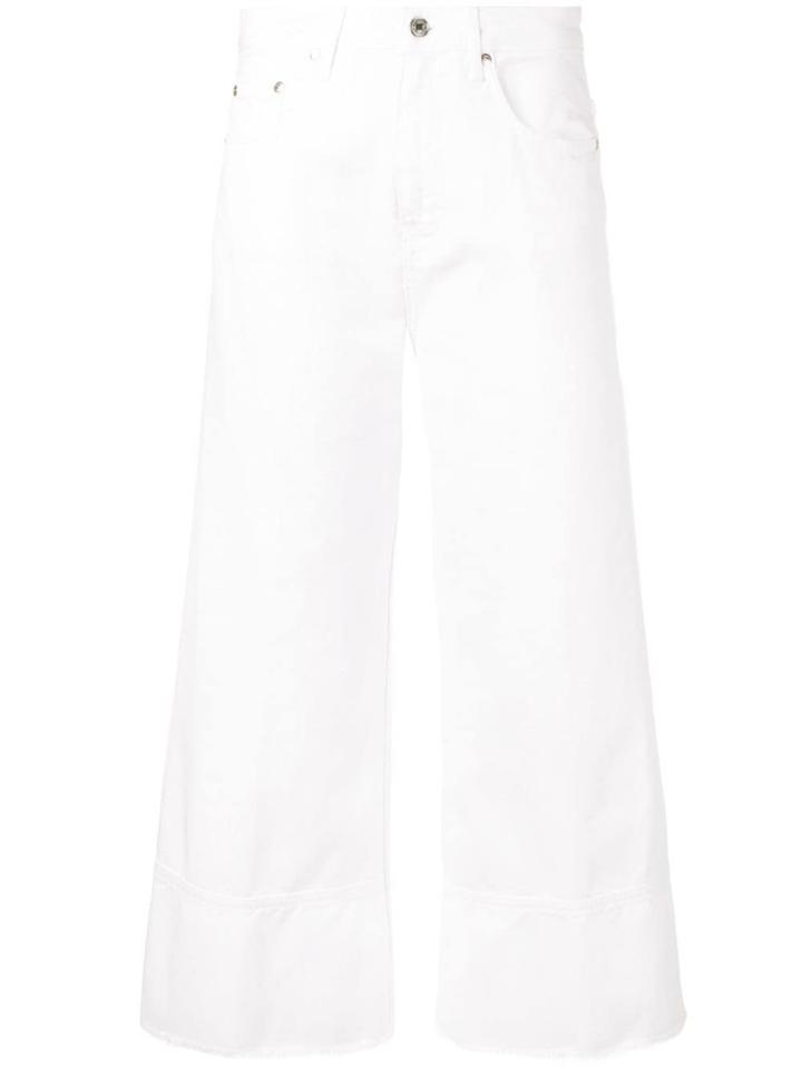 Msgm Cropped Wide-leg Jeans - White