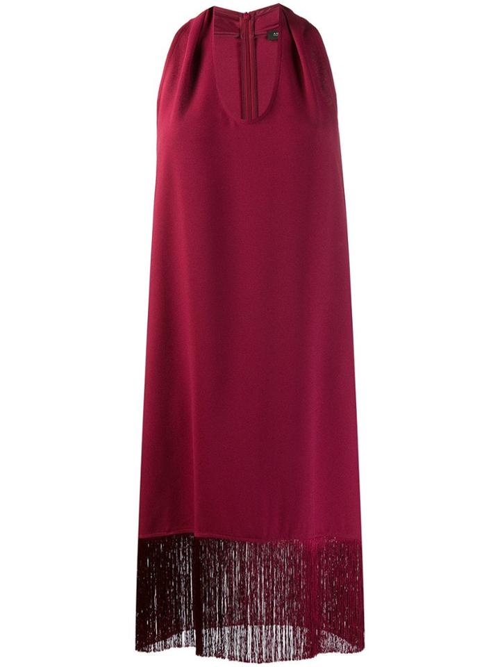 Antonelli Fringed Hem Dress - Red