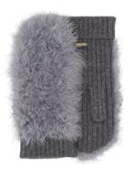 Miu Miu Knit And Shearling Gloves - Grey