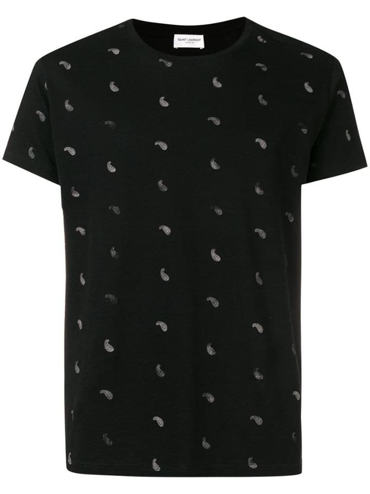 Saint Laurent Black Graphic Print T-shirt
