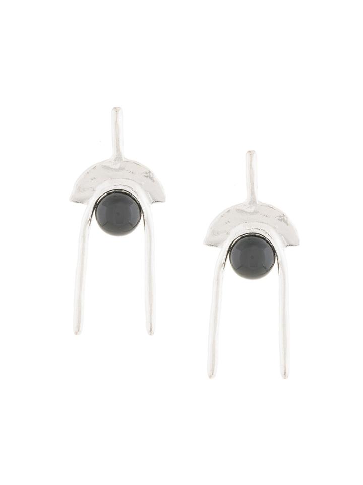 Ora.c Stone Embellished Earrings - Metallic