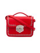 Alexander Mcqueen Mini Eyelet Leather Box Bag - Red