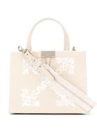Off-white Hanna Leaves Mini Box Tote - Neutrals