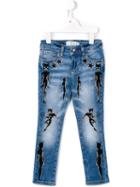 Philipp Plein Kids 'kitten' Skinny Jeans, Girl's, Size: 10 Yrs, Blue