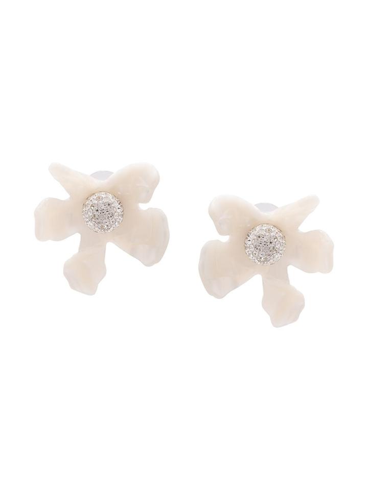 Lele Sadoughi Oversized Floral Earrings - White