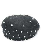 Le Chapeau Pearl Embellished Hat - Black