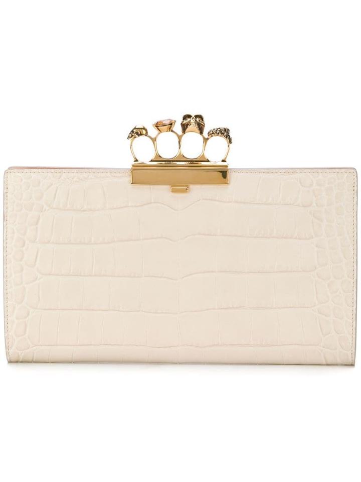 Alexander Mcqueen Knuckleduster Clutch Bag - Neutrals