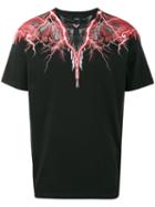 Marcelo Burlon County Of Milan - Red Lightning Print T Shirt - Men - Cotton - L, Black, Cotton