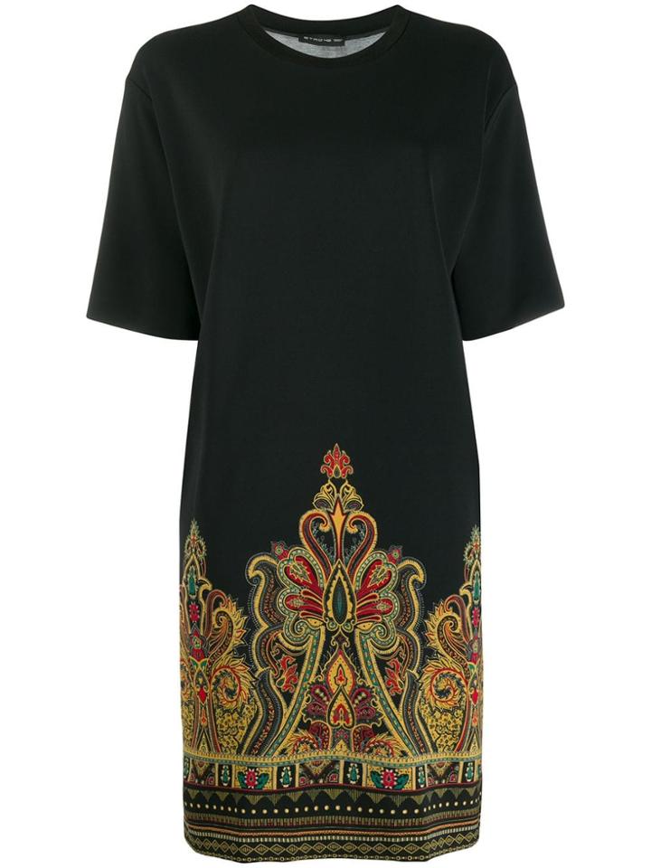 Etro Paisley Print T-shirt Dress - Black