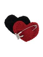 Prada Knitted Heart Brooch - Black