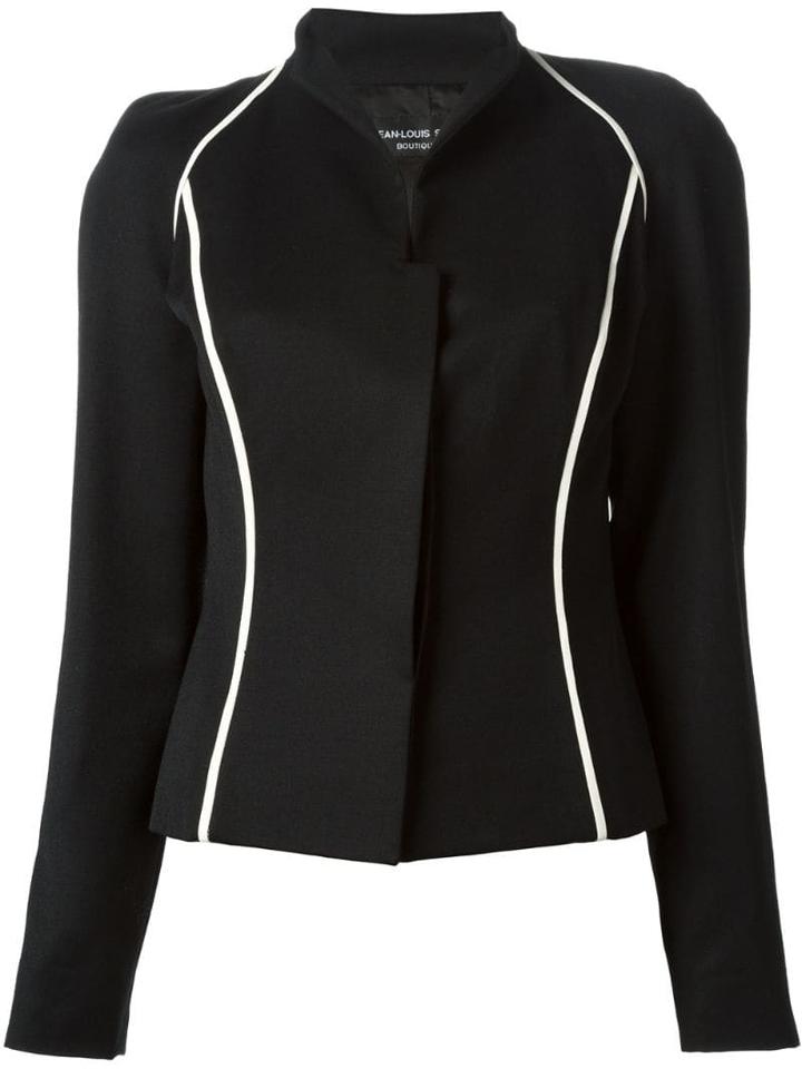 Jean Louis Scherrer Pre-owned Contrast Trim Jacket - Black