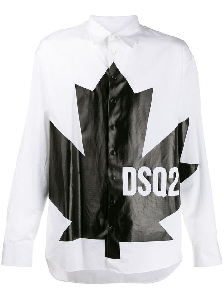 Dsquared2 Leaf Print Shirt - White