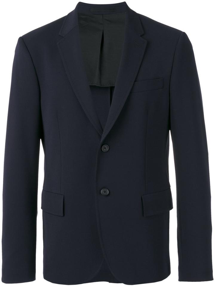 Joseph Buttoned Blazer, Men's, Size: 48, Blue, Polyester/wool/spandex/elastane/viscose