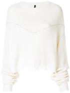 Unravel Project Frayed Ribbed Sweaster - Nude & Neutrals