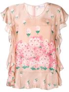 Red Valentino Floral Print Blouse - Pink