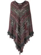 Cecilia Prado - Knitted Poncho - Women - Cotton/acrylic/lurex/viscose - One Size, Grey, Cotton/acrylic/lurex/viscose
