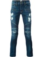 Hudson Distressed Skinny Jeans, Men's, Size: 29, Blue, Cotton/spandex/elastane/polyester