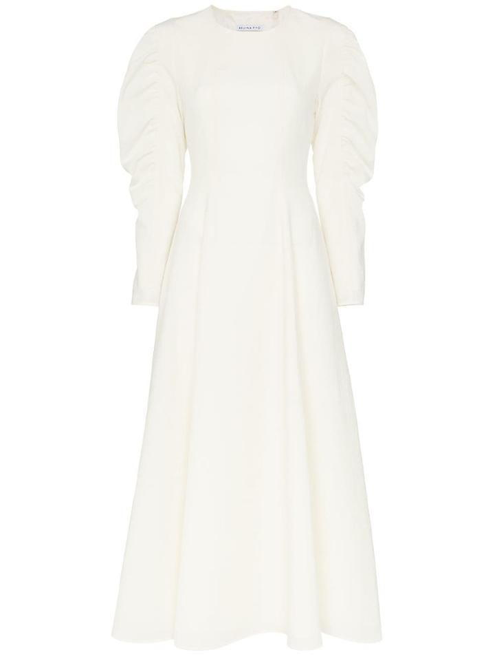 Rejina Pyo Rej Cn Ls Dres Maxi W Seam Frnt Drpd Sle - Neutrals