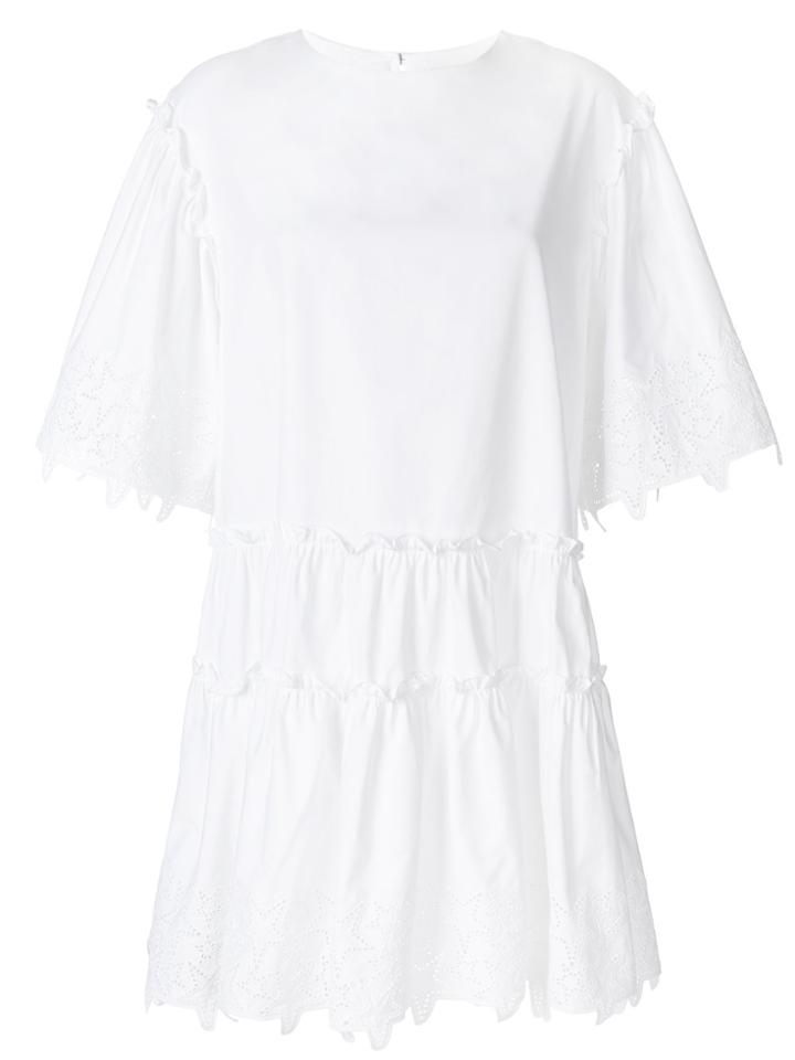 P.a.r.o.s.h. Star Broderie Anglaise Dress - White