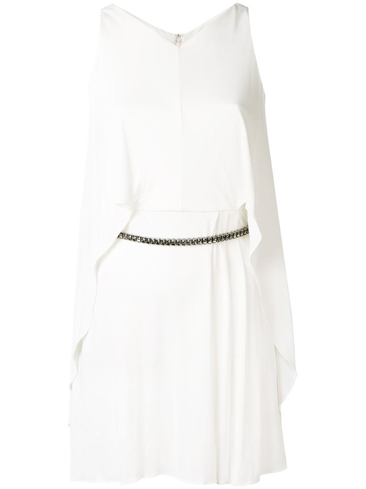 Versace Collection Sleeveless Chain Belt Dress - White