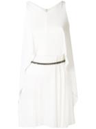 Versace Collection Sleeveless Chain Belt Dress - White