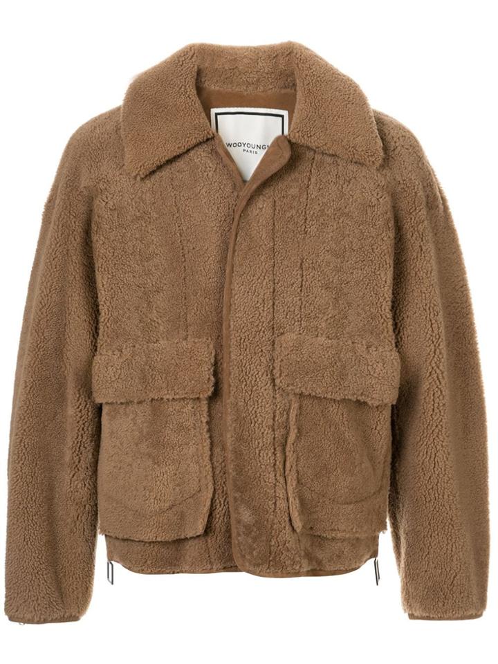 Wooyoungmi Cropped Shearling Jacket - Neutrals