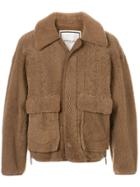 Wooyoungmi Cropped Shearling Jacket - Neutrals