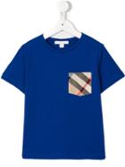 Burberry Kids Check Pocket T-shirt, Boy's, Size: 6 Yrs, Blue