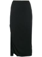 Rick Owens Lilies Knitted Midi Skirt - Black