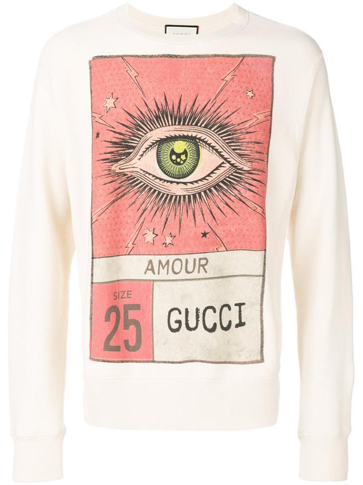 Gucci Eye Print Sweatshirt - Nude & Neutrals