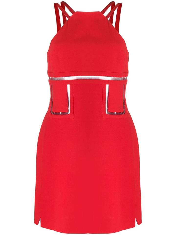 Versace Vintage Silk Clear-detailed Mini Dress - Red