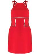 Versace Vintage Silk Clear-detailed Mini Dress - Red