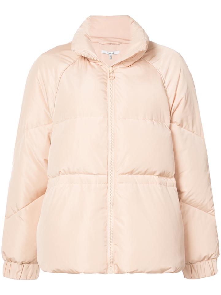 Ganni Paneled Puffer Jacket - Brown