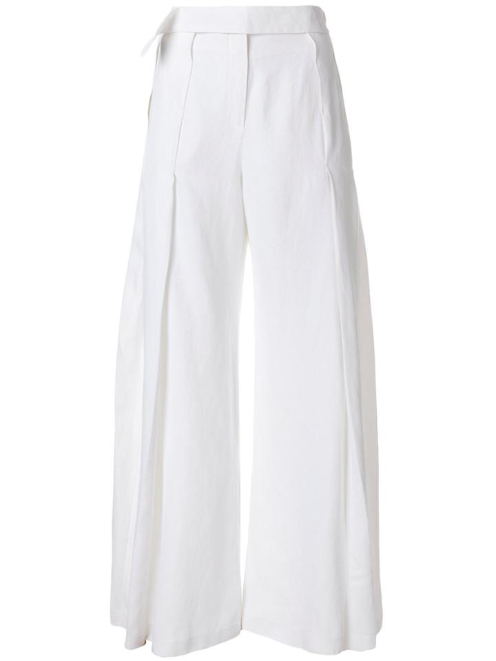 Roberta Furlanetto Asymmetric Pleated Trousers - White