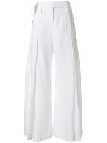 Roberta Furlanetto Asymmetric Pleated Trousers - White