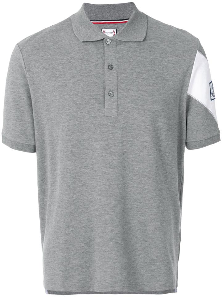 Moncler Gamme Bleu Embroidered Logo Polo Shirt - Grey