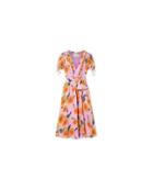 Carolina Herrera Floral-print Silk Crepe De Chine Wrap Midi Dress -
