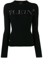 Philipp Plein Rhinestone Logo Sweater - Black