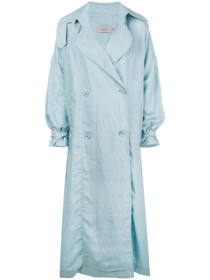 Preen By Thornton Bregazzi Oversized Trench Coat - Blue