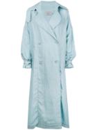 Preen By Thornton Bregazzi Oversized Trench Coat - Blue