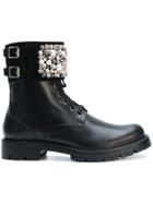 René Caovilla Embellished Boots - Black