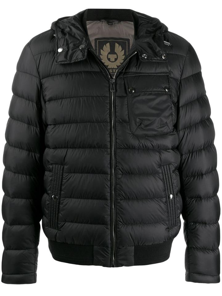 Belstaff Streamline Logo Patch Padded Jacket - Black